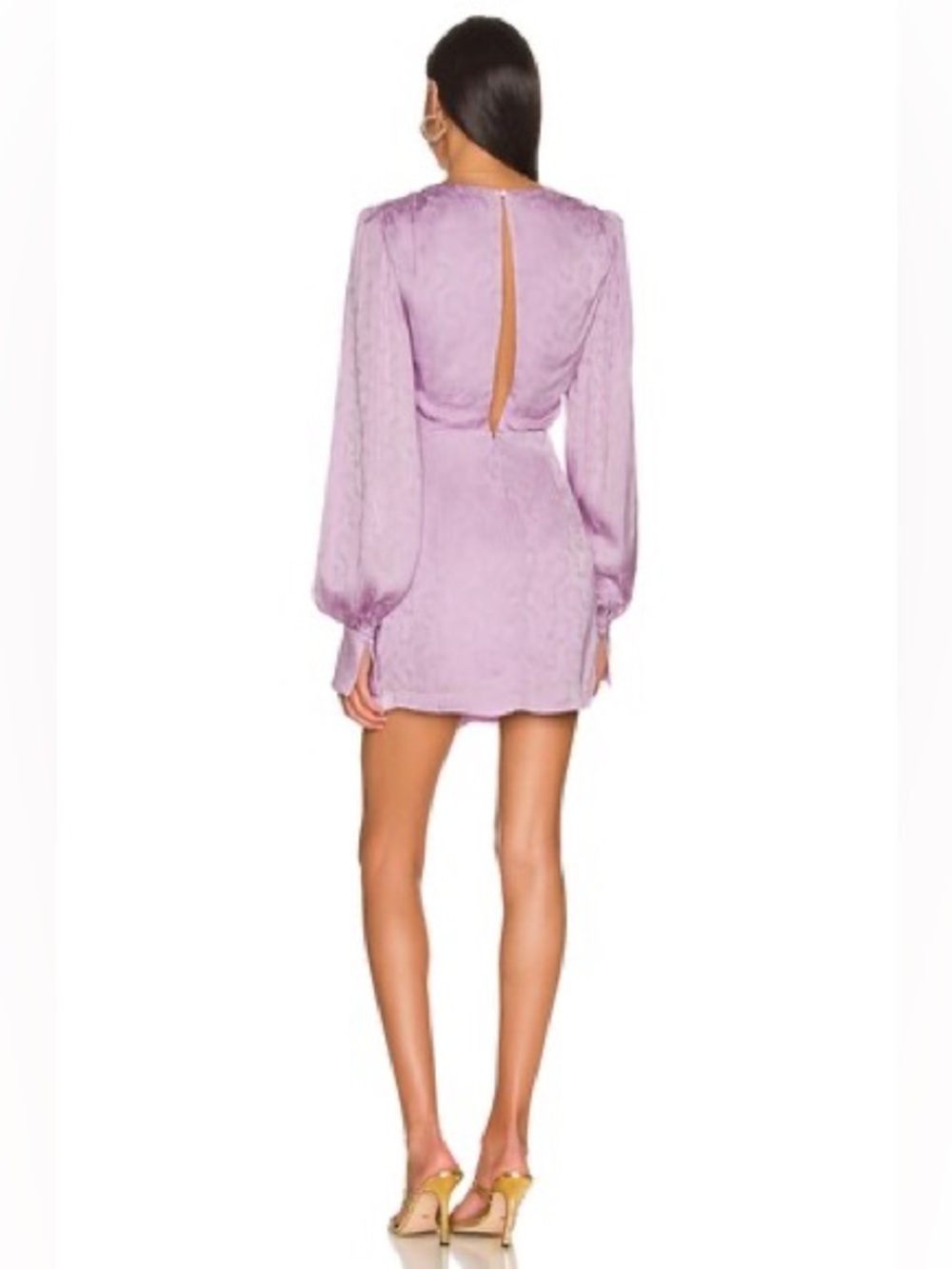 Lovers + Friends Elaine Satin Mini Dress Lilac Purple Floral Tie Front Lined XS - Picture 2 of 12